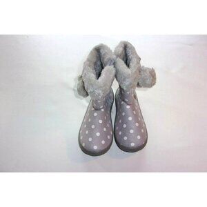 Coco Jumbo Girls' Polka Dot Winter Boots Faux Fur Lining Side Zip 3 NWT